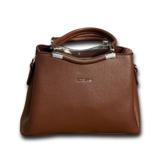Lisbo Cognac Brown Structured Handbag