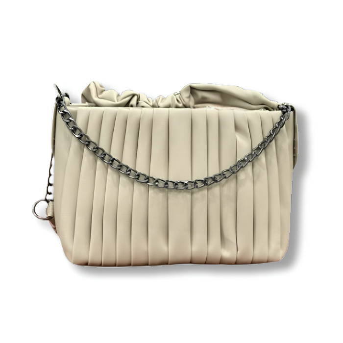 BagBliss Pleated Shoulder Bag with Chain