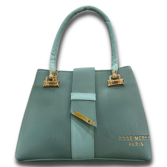 Rose Merci Paris Mint Green Structured Tote Bag