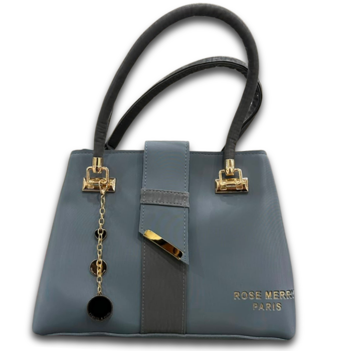 Rose Merci Paris Slate Blue Structured Tote Bag