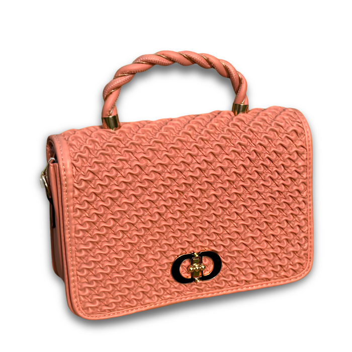 Lisbo Dusty Rose Quilted Top-Handle Bag