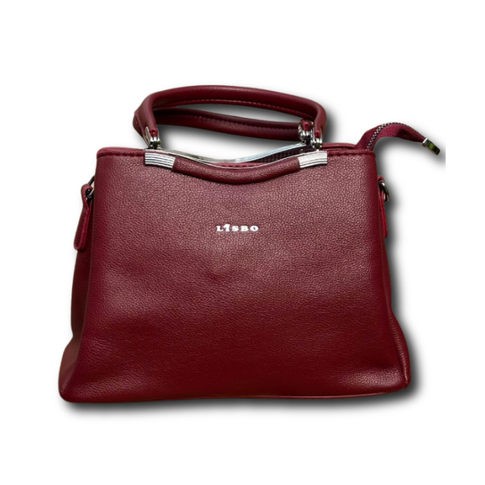 Lisbo Deep Maroon Structured Handbag