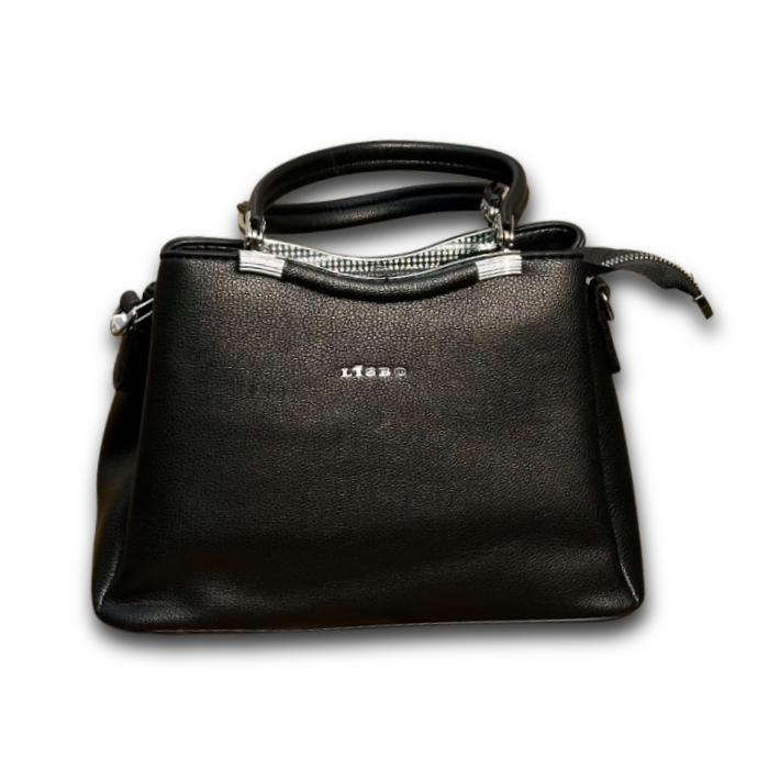 Lisbo Classic Black Structured Handbag